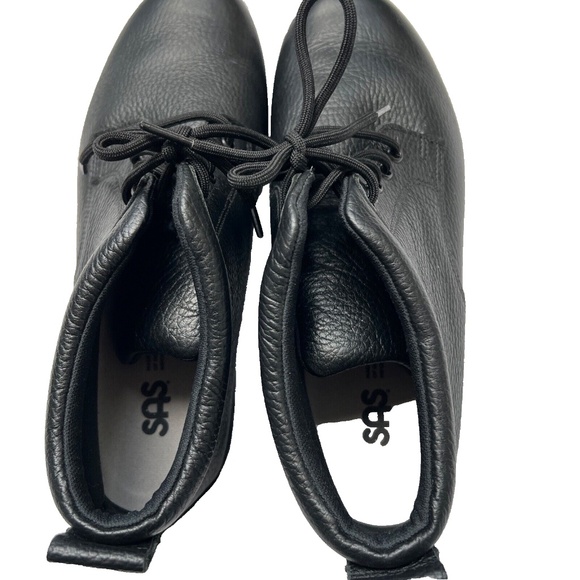 SAS Booties HIghtop Black Leather Alpine Ankle Slip-Resistant Lace Up Sz 8 1/2 M - Picture 5 of 9